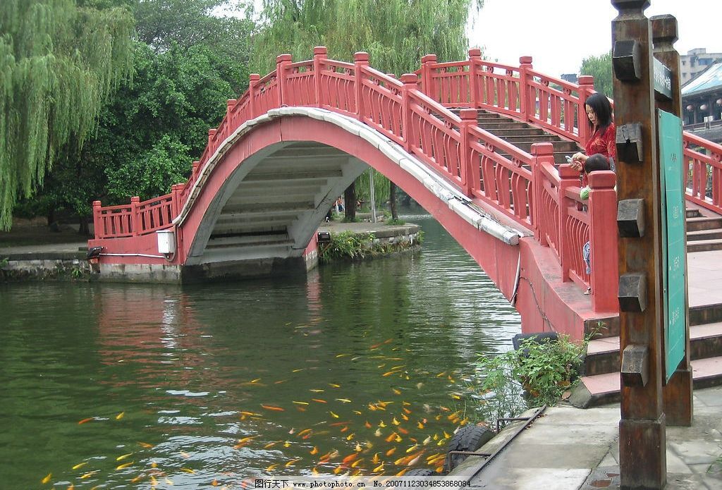 北湖公园 四川 南充 红桥 锦鲤 自然景观 自然风景 西华师范大学图片